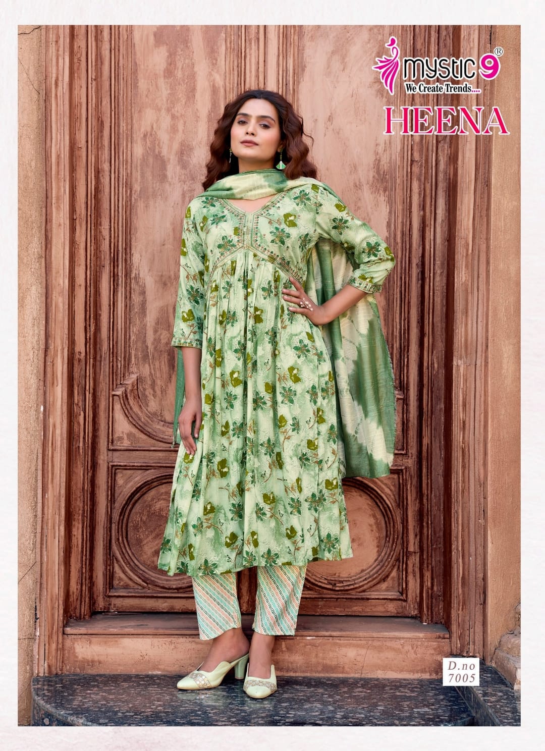 Heena Vol 7 Mystic 9 Rayon Readymade Pant Style Suits Manufacturer