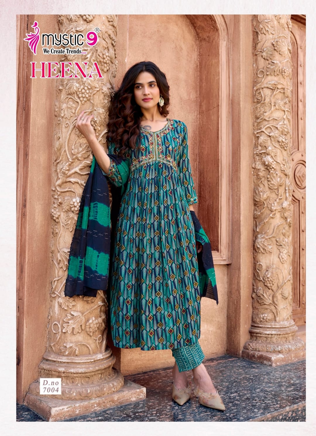 Heena Vol 7 Mystic 9 Rayon Readymade Pant Style Suits Manufacturer