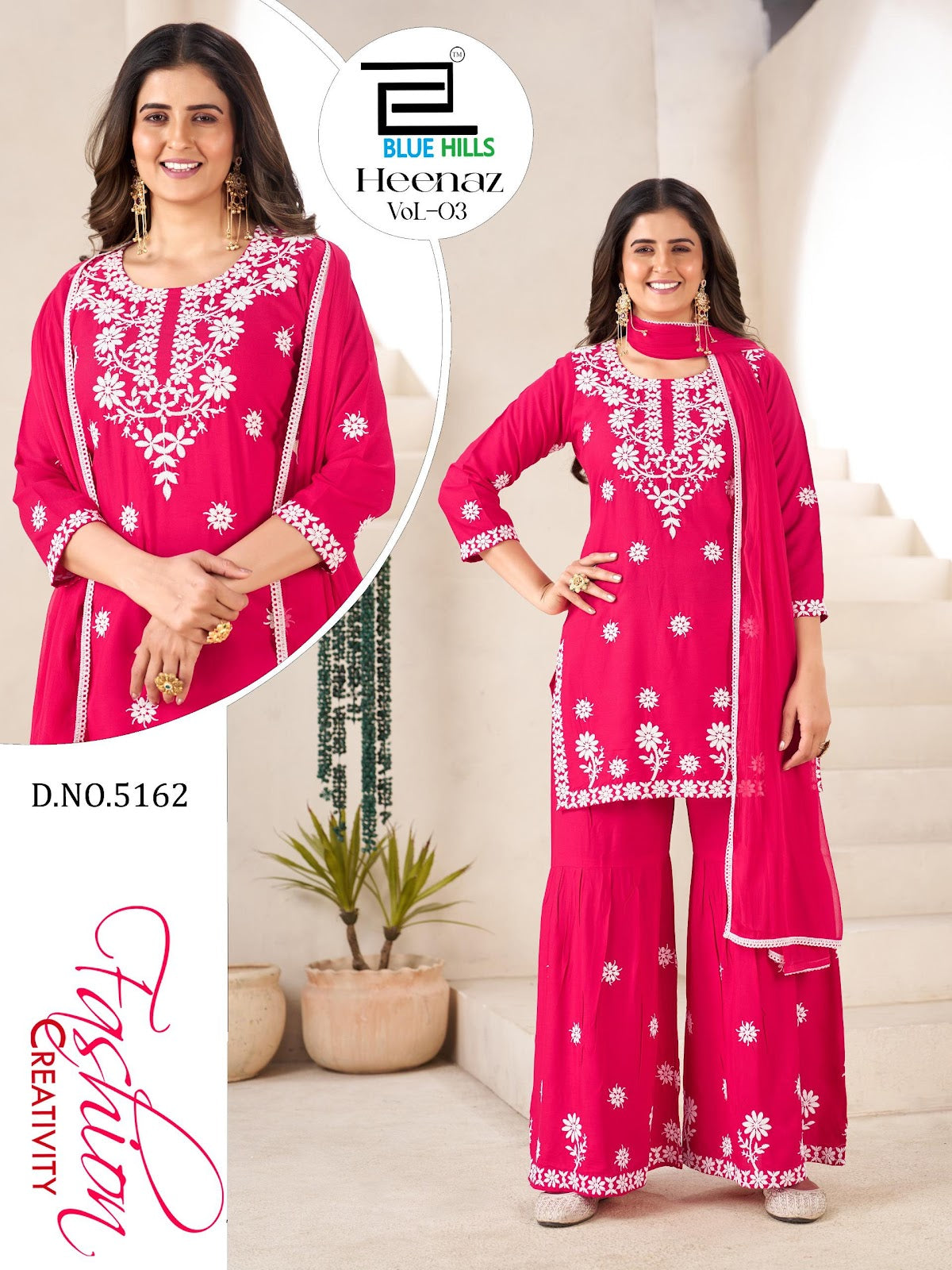 Heenaz Vol 3 Blue Hills Rayon 14Kg Readymade Sharara Suits Wholesaler