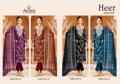 Heer 1078 Radhika Fashion Azara Cambric Cotton Karachi Salwar Suits Wholesaler Gujarat