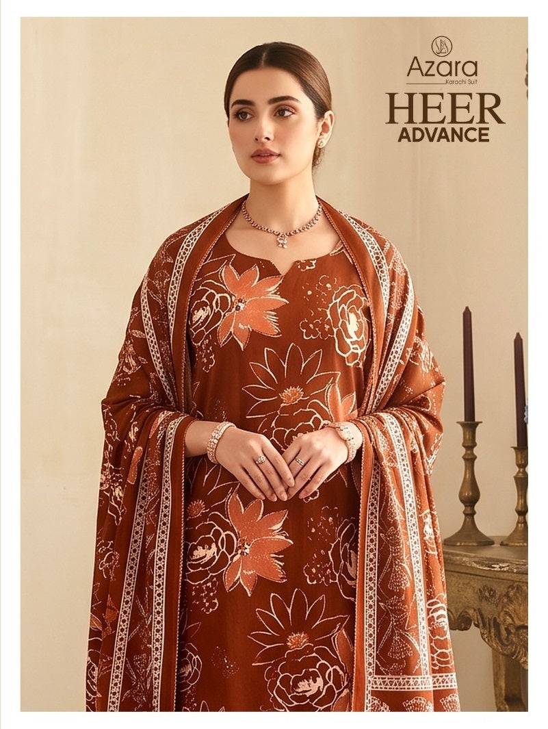 Heer Advance Radhika Fashion Azara Jam Cotton Karachi Salwar Suits Exporter India