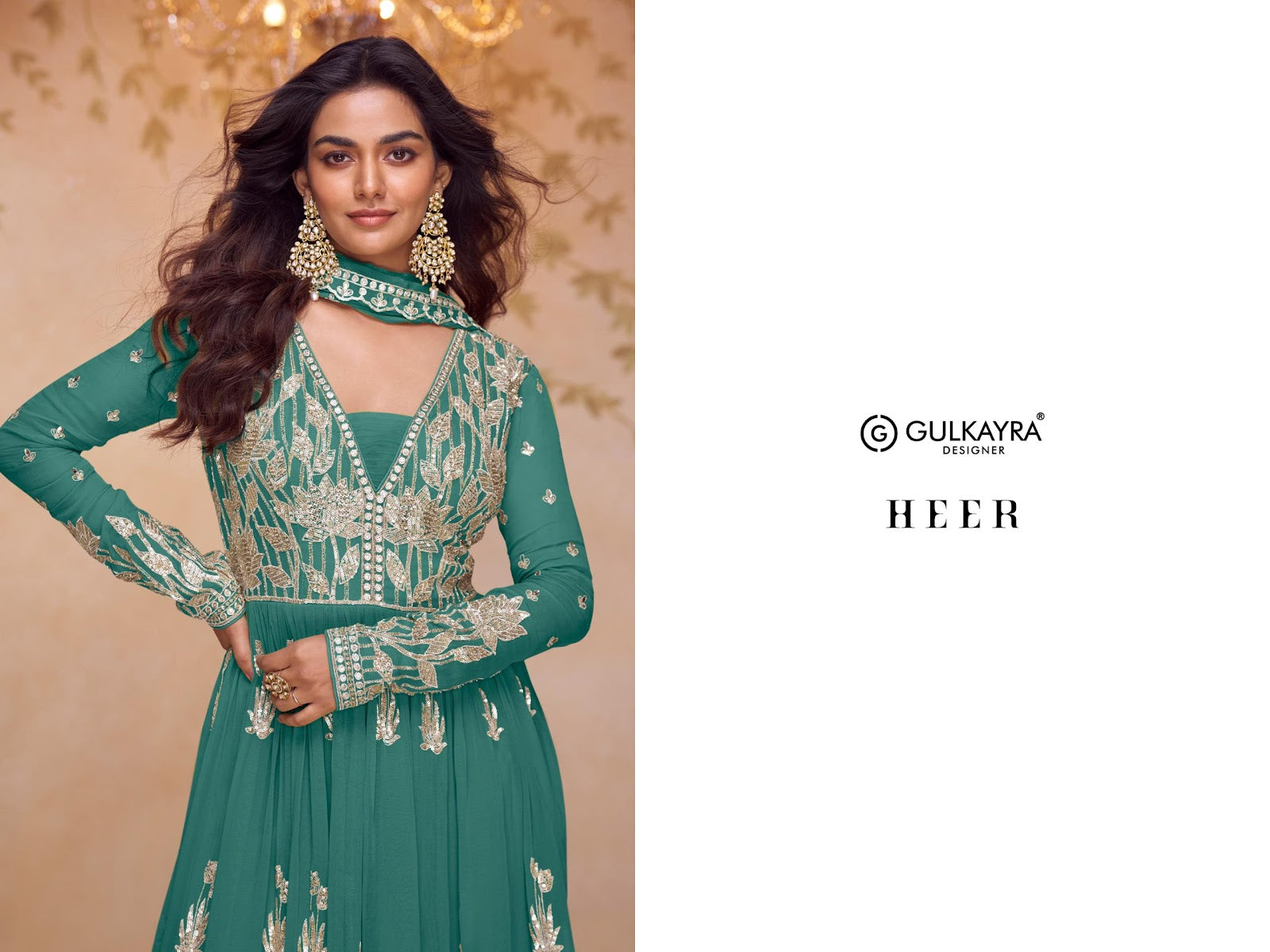 Heer Gulkayra Designer Chinnon Readymade Plazzo Style Suits Supplier Gujarat