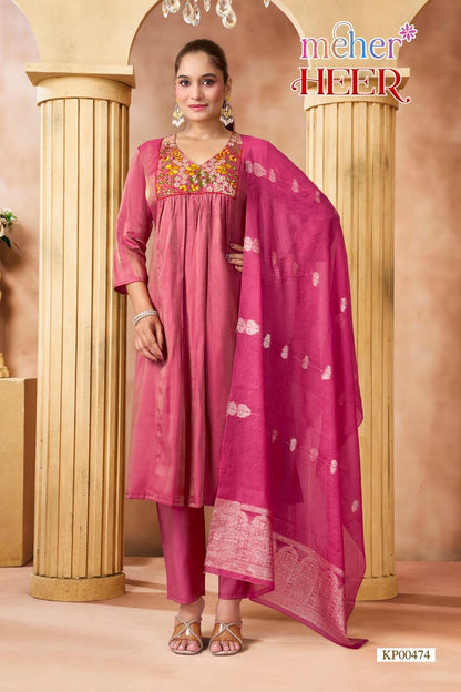 Heer Meher Leo Readymade Pant Style Suits Wholesaler Gujarat