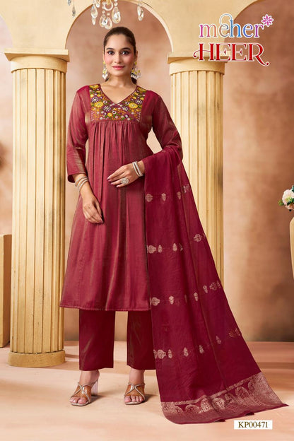 Heer Meher Leo Readymade Pant Style Suits Wholesaler Gujarat