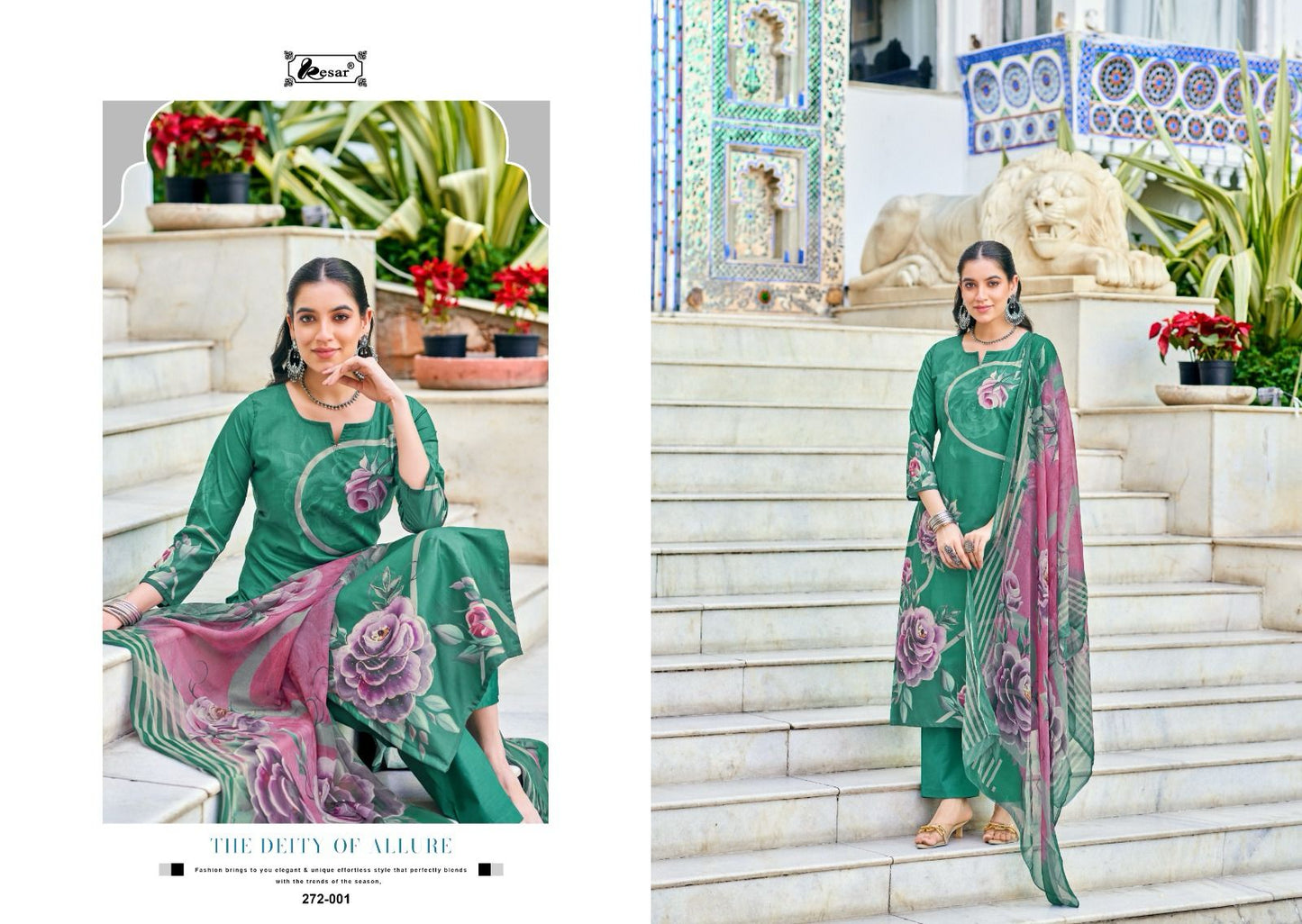 Heer Queen Kesar Pure Muslin Pant Style Suits Exporter Gujarat