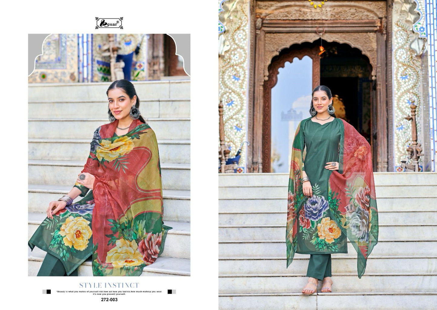 Heer Queen Kesar Pure Muslin Pant Style Suits Exporter Gujarat