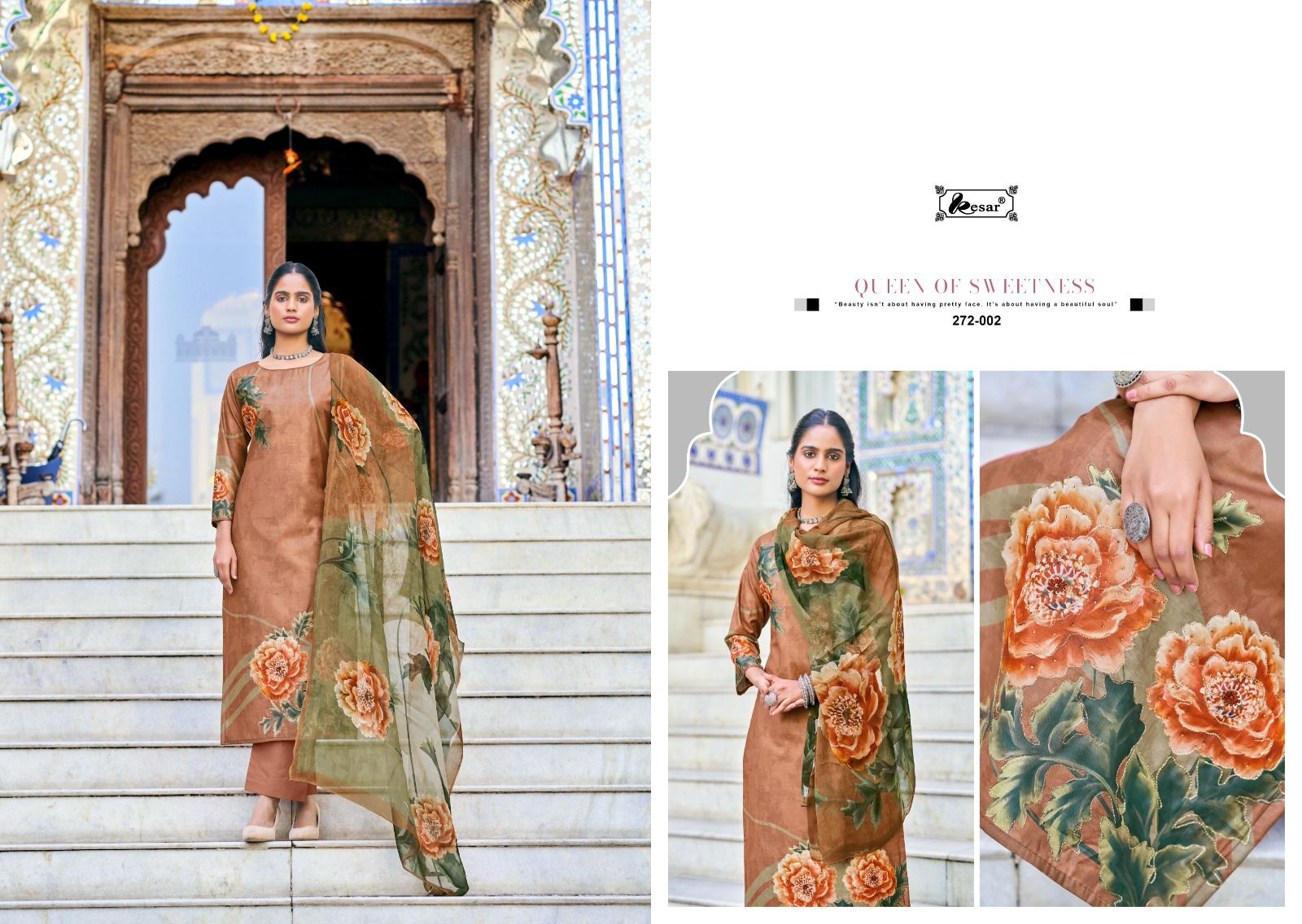 Heer Queen Kesar Pure Muslin Pant Style Suits Exporter Gujarat