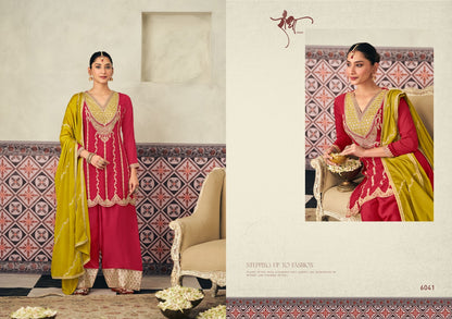 Heer Radha Trendz Chinnon Readymade Plazzo Style Suits Wholesale Price