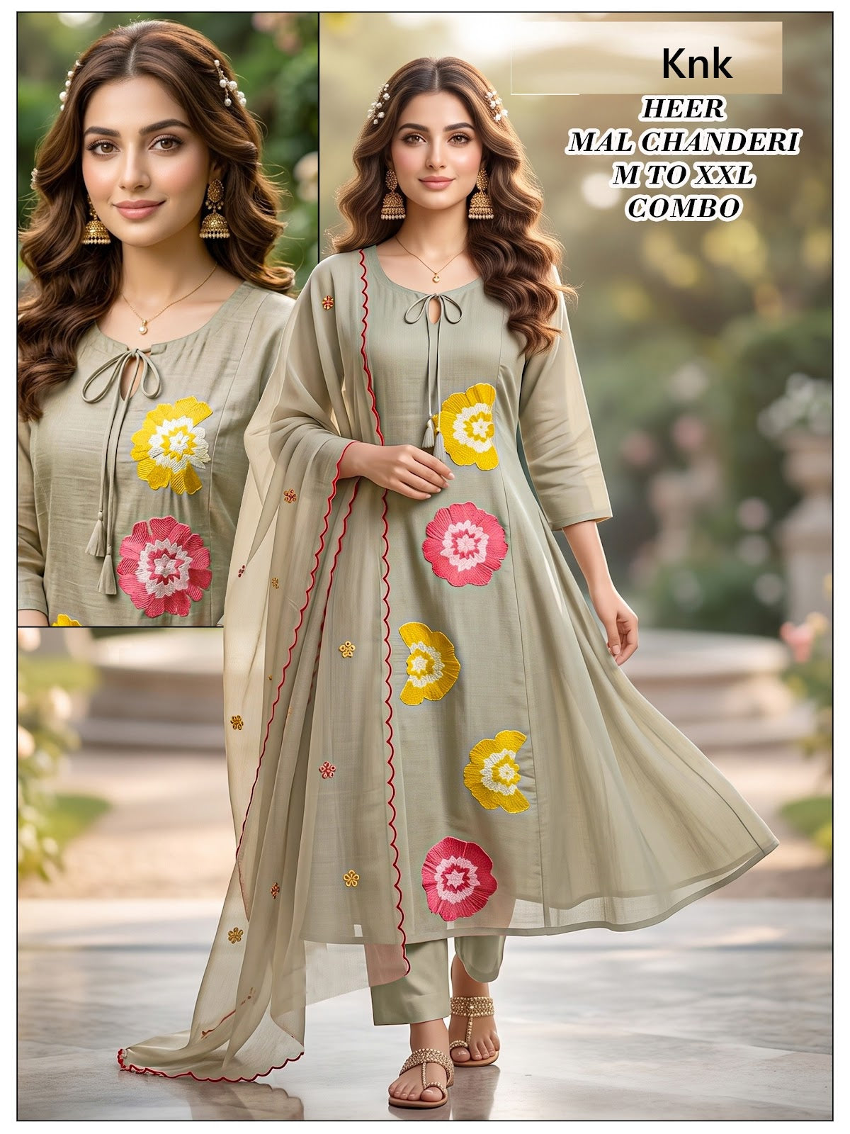 Heer Saanjh Tanisha Knk Chanderi Readymade Anarkali Suits Supplier India