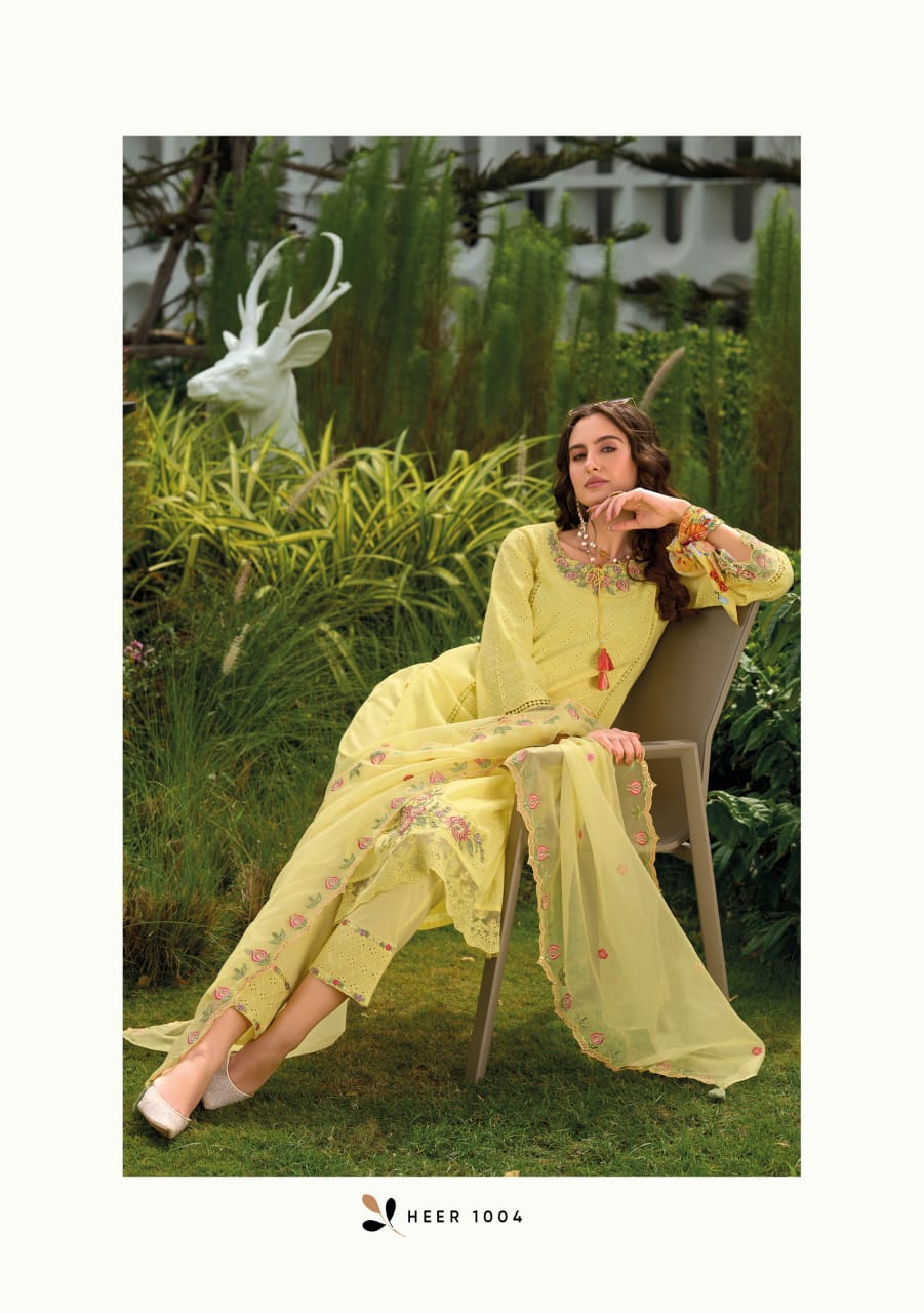 Heer Vazi Fashion Pure Cotton Pakistani Readymade Suits Supplier India