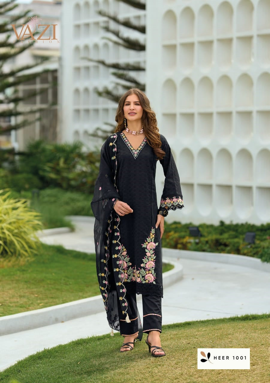 Heer Vazi Fashion Pure Cotton Pakistani Readymade Suits Supplier India