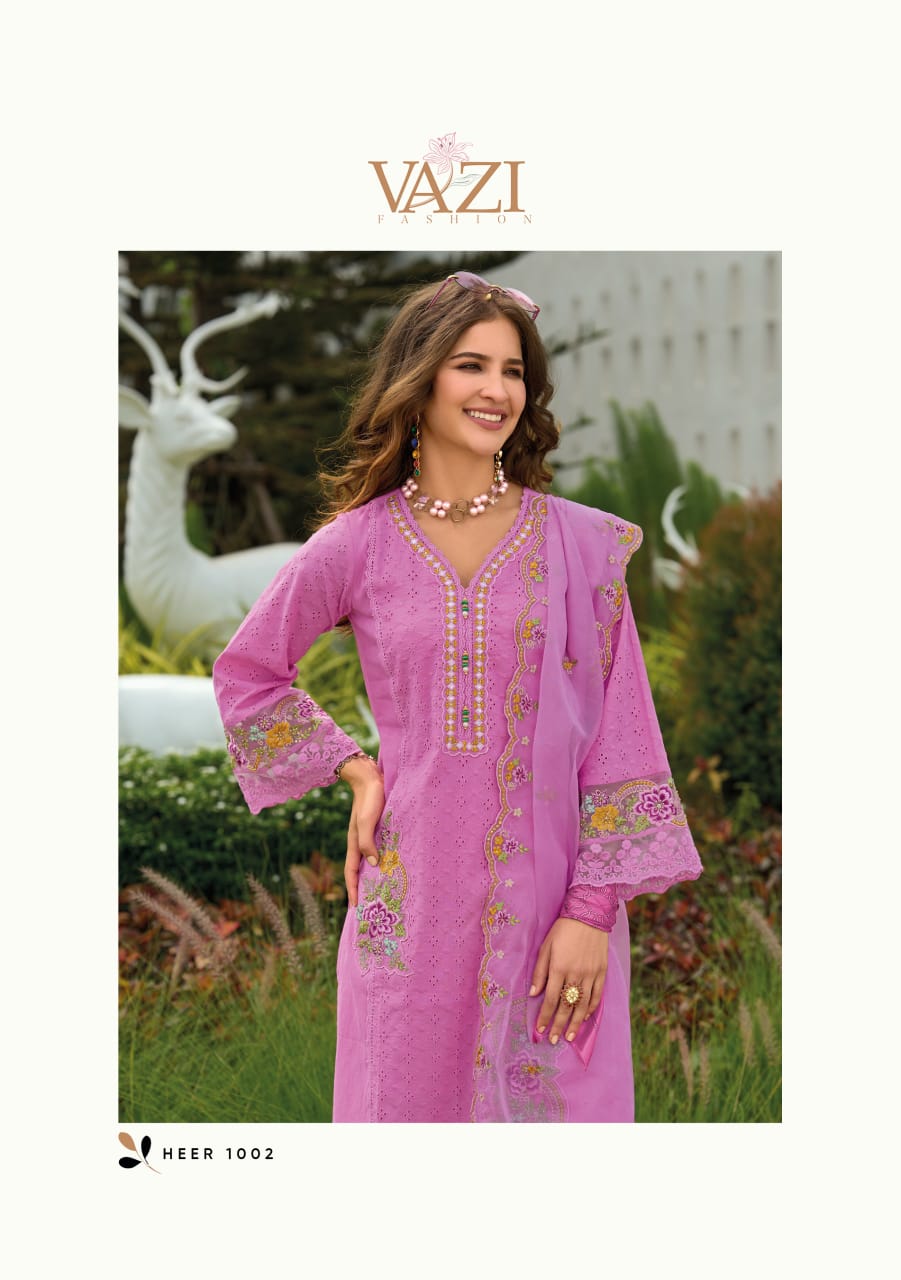 Heer Vazi Fashion Pure Cotton Pakistani Readymade Suits Supplier India