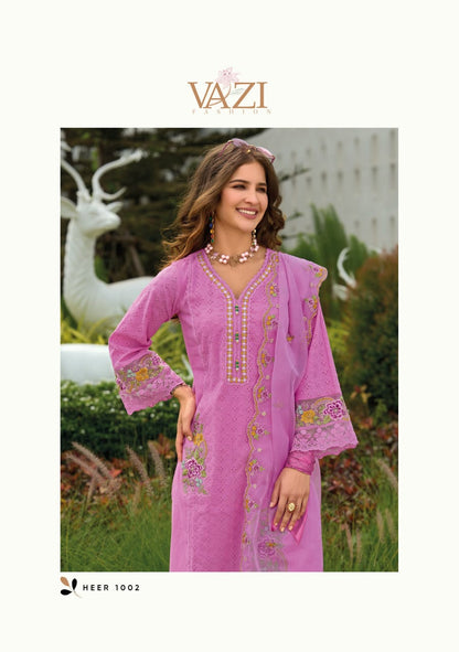 Heer Vazi Fashion Pure Cotton Pakistani Readymade Suits Supplier India