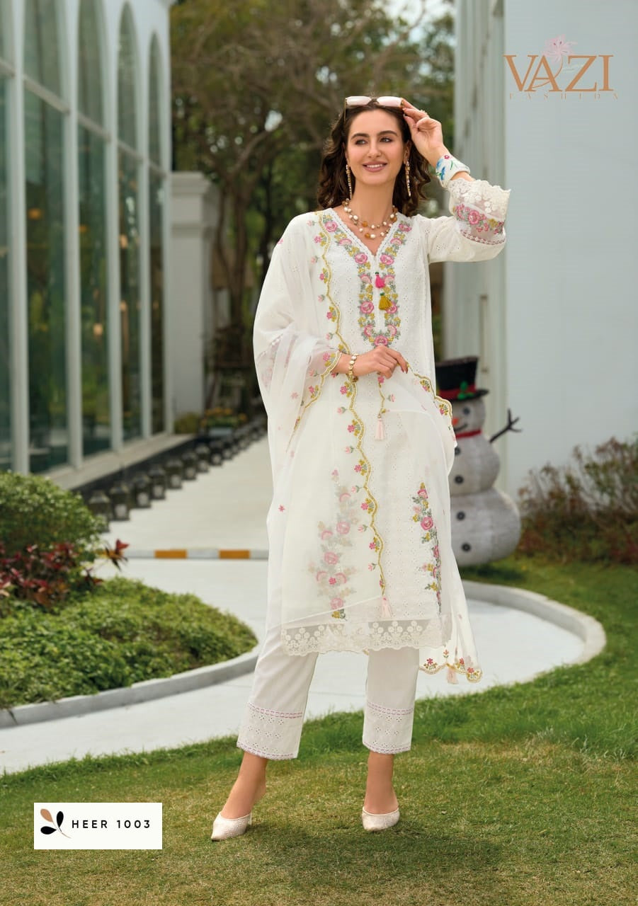 Heer Vazi Fashion Pure Cotton Pakistani Readymade Suits Supplier India