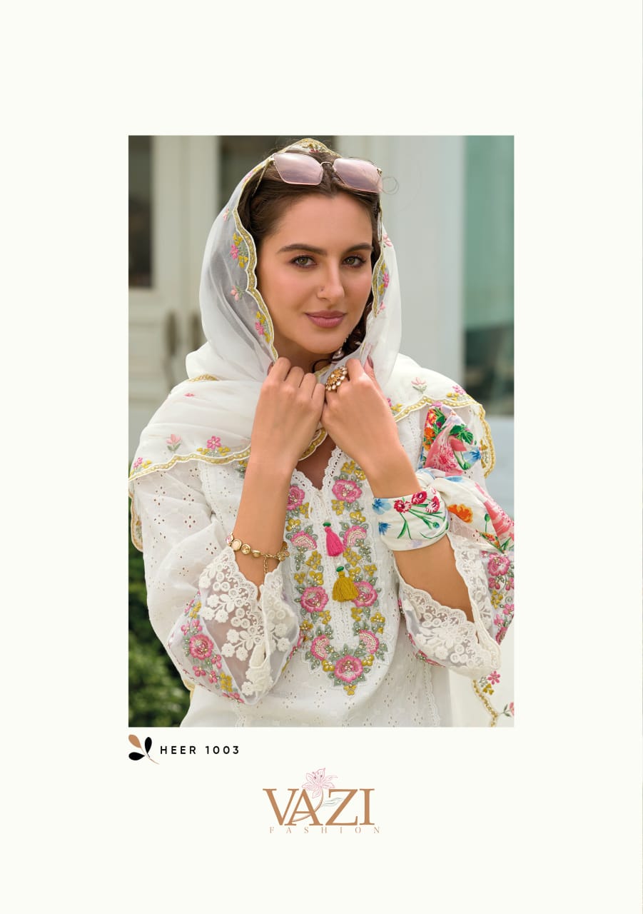Heer Vazi Fashion Pure Cotton Pakistani Readymade Suits Supplier India