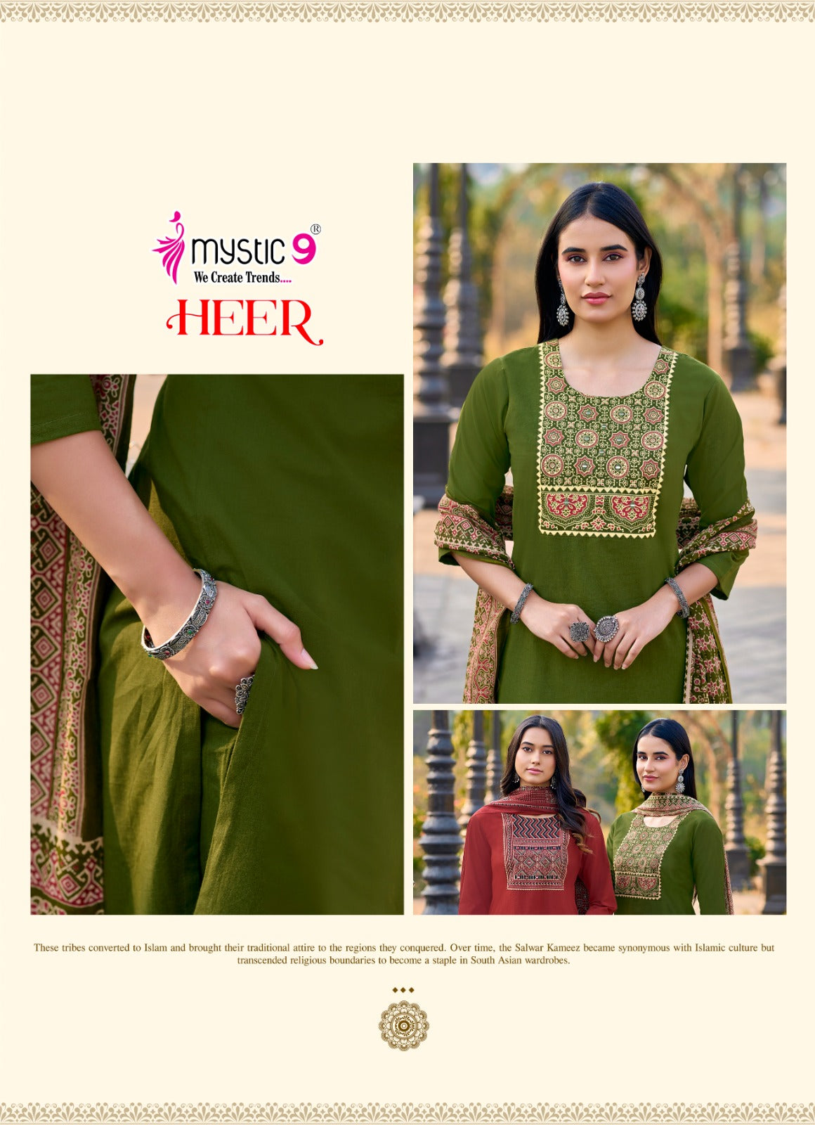 Heer Vol 1 Mystic 9 Cotton Readymade Pant Style Suits Wholesale Price