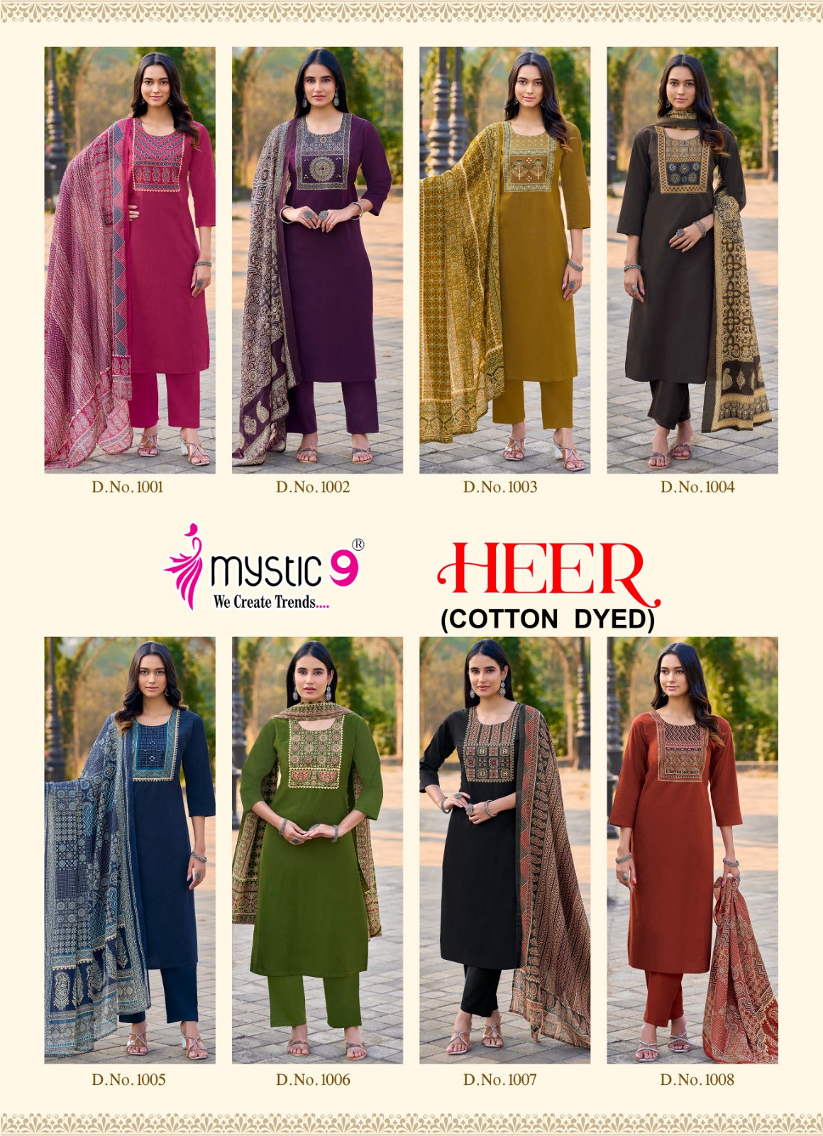Heer Vol 1 Mystic 9 Cotton Readymade Pant Style Suits Wholesale Price