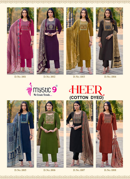 Heer Vol 1 Mystic 9 Cotton Readymade Pant Style Suits Wholesale Price