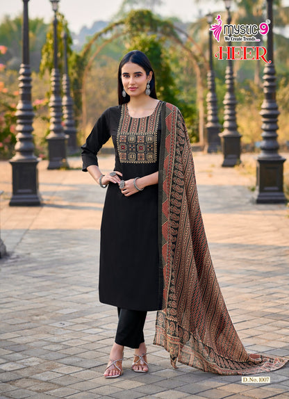 Heer Vol 1 Mystic 9 Cotton Readymade Pant Style Suits Wholesale Price