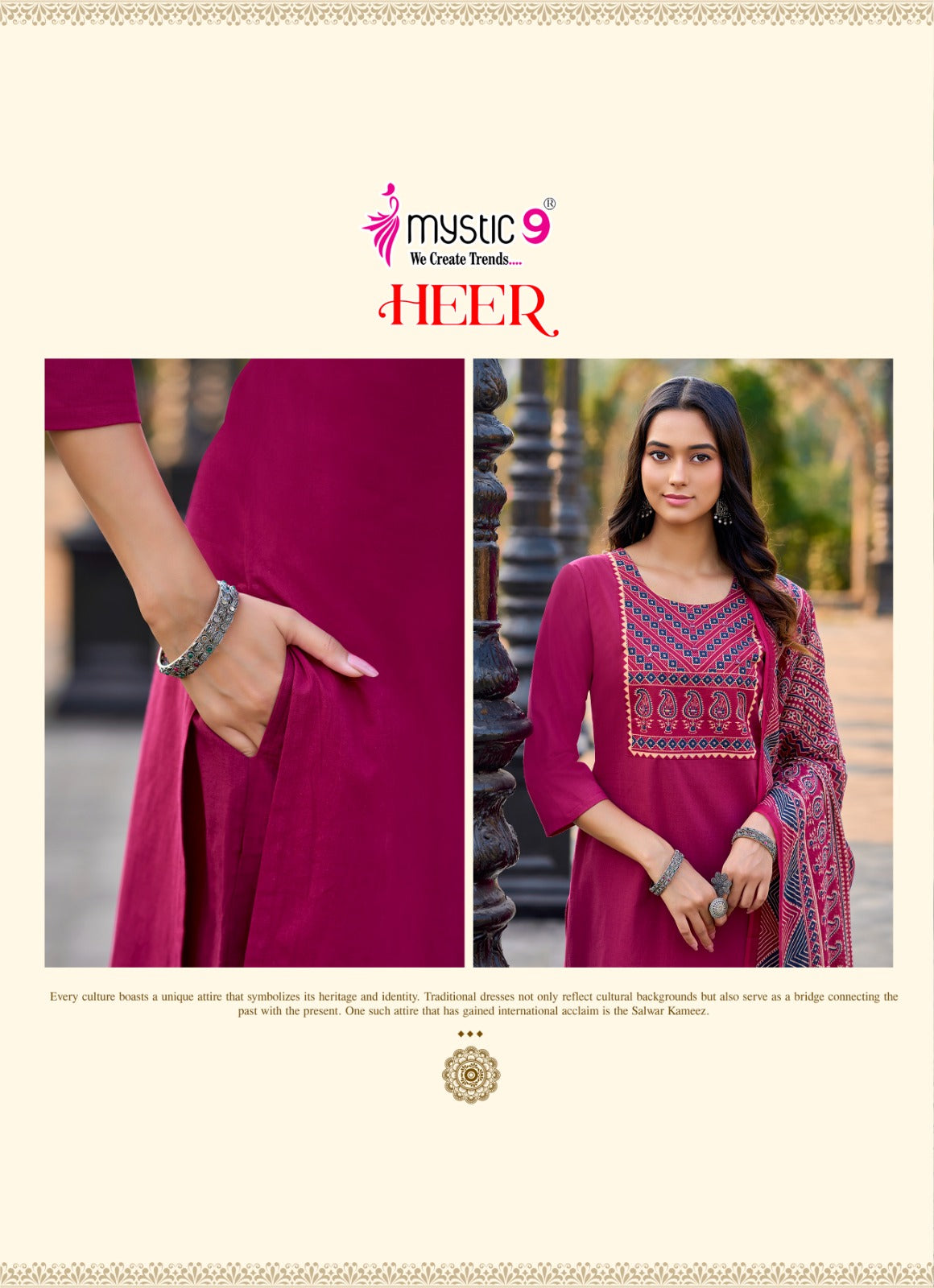 Heer Vol 1 Mystic 9 Cotton Readymade Pant Style Suits Wholesale Price