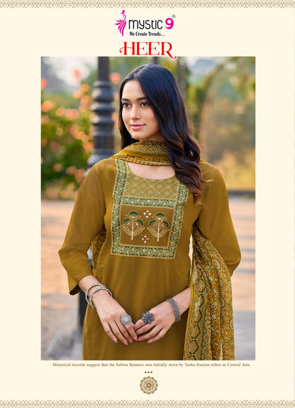 Heer Vol 1 Mystic 9 Cotton Readymade Pant Style Suits Wholesale Price