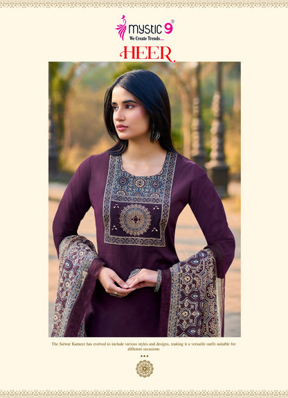 Heer Vol 1 Mystic 9 Cotton Readymade Pant Style Suits Wholesale Price