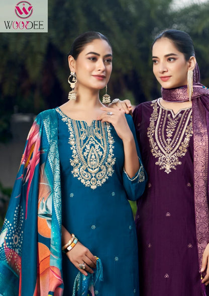 Heer Woodee Viscose Readymade Pant Style Suits Wholesale