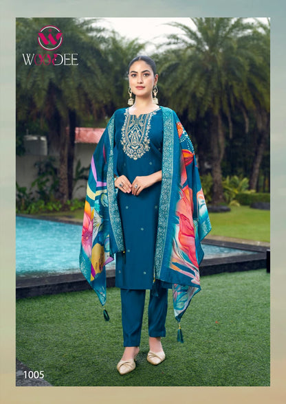 Heer Woodee Viscose Readymade Pant Style Suits Wholesale