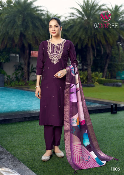 Heer Woodee Viscose Readymade Pant Style Suits Wholesale