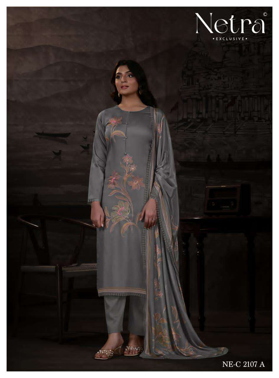 Heera Netra Cotton Satin Pant Style Suits Manufacturer