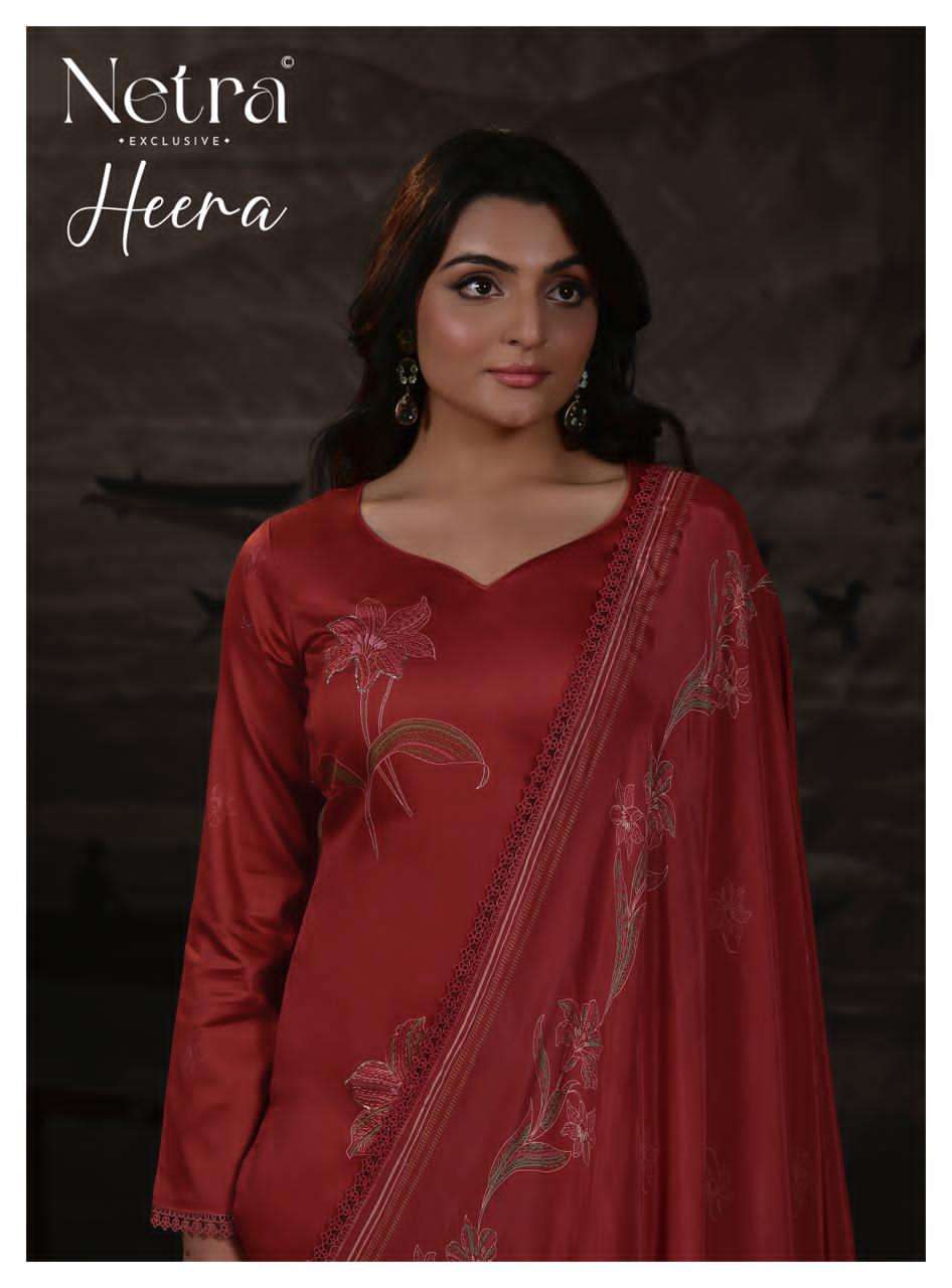 Heera Netra Cotton Satin Pant Style Suits Manufacturer
