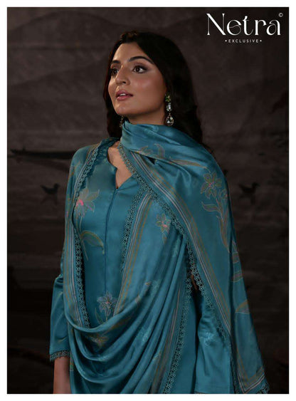 Heera Netra Cotton Satin Pant Style Suits Manufacturer