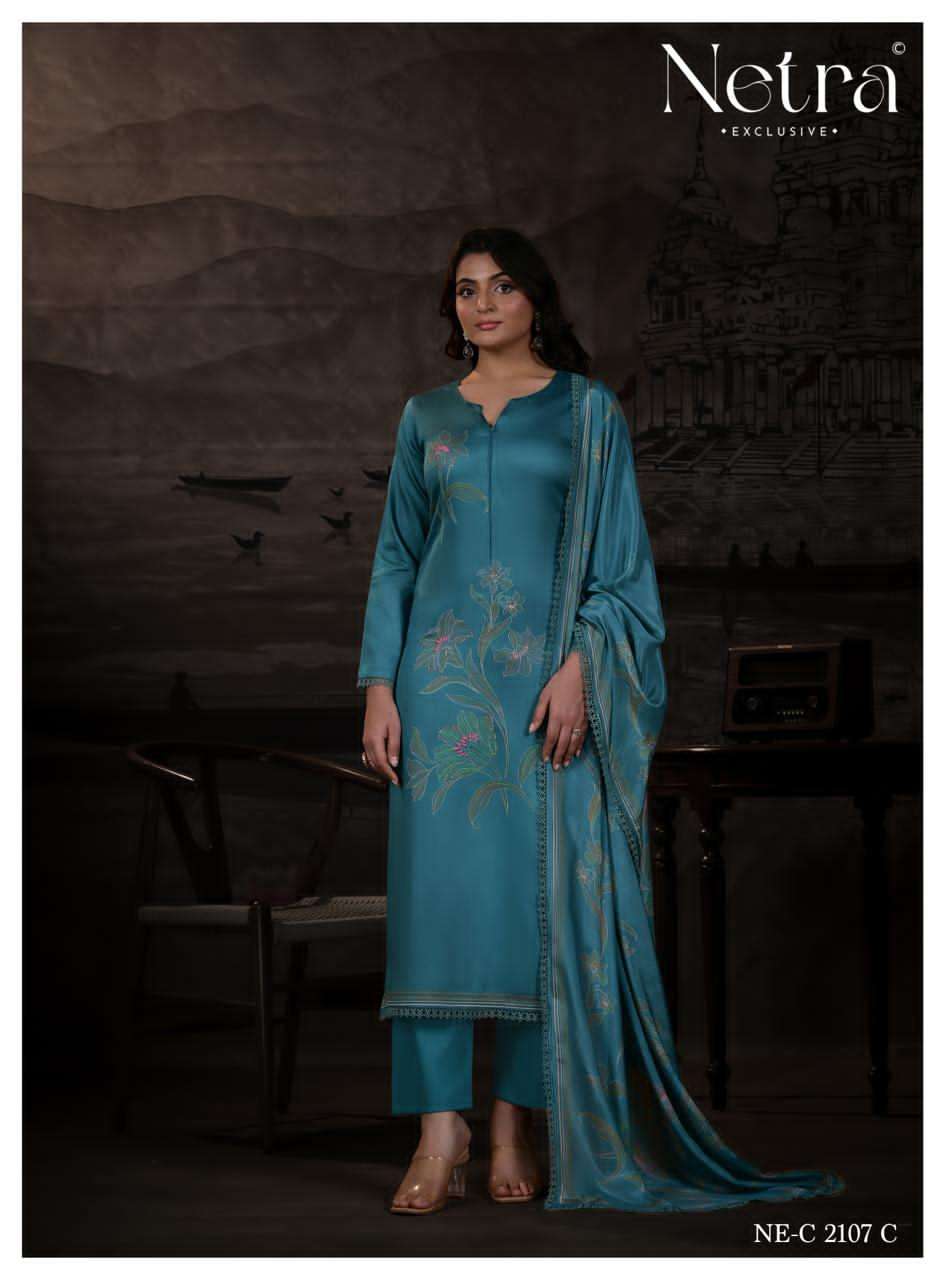 Heera Netra Cotton Satin Pant Style Suits Manufacturer