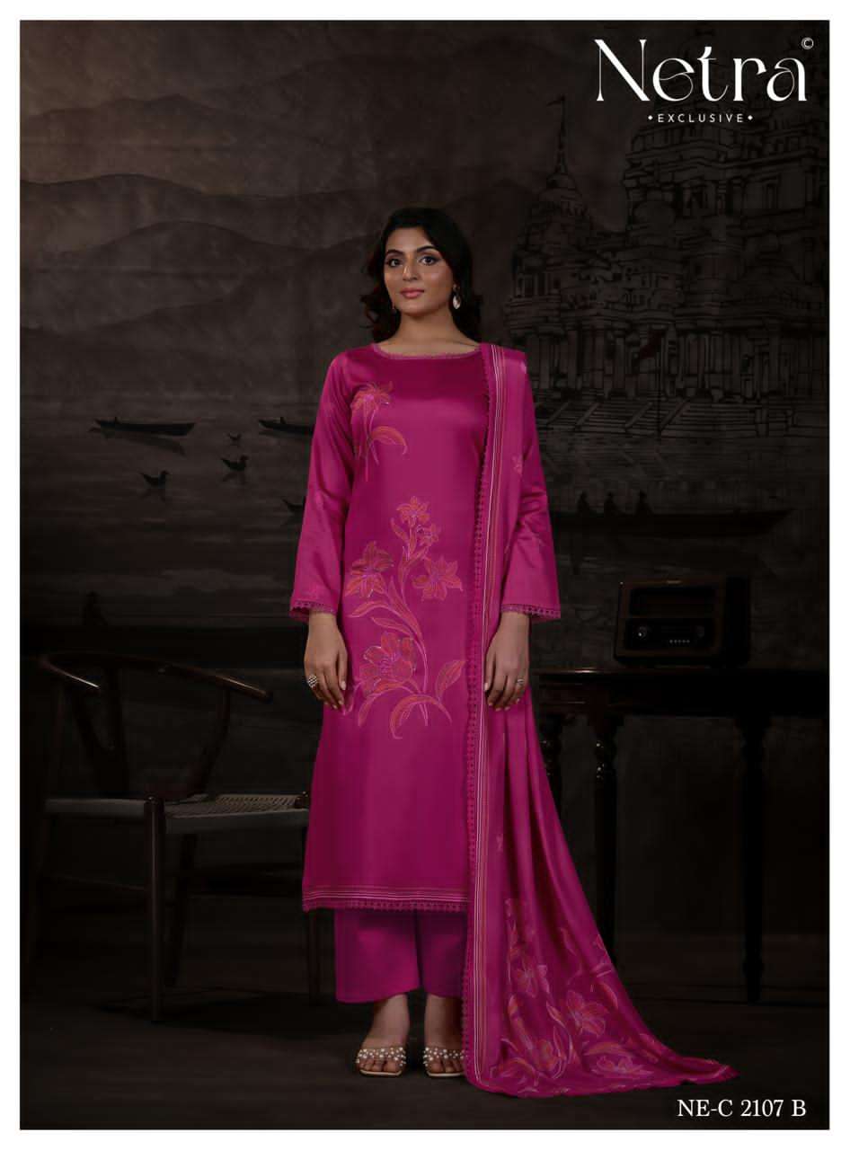 Heera Netra Cotton Satin Pant Style Suits Manufacturer