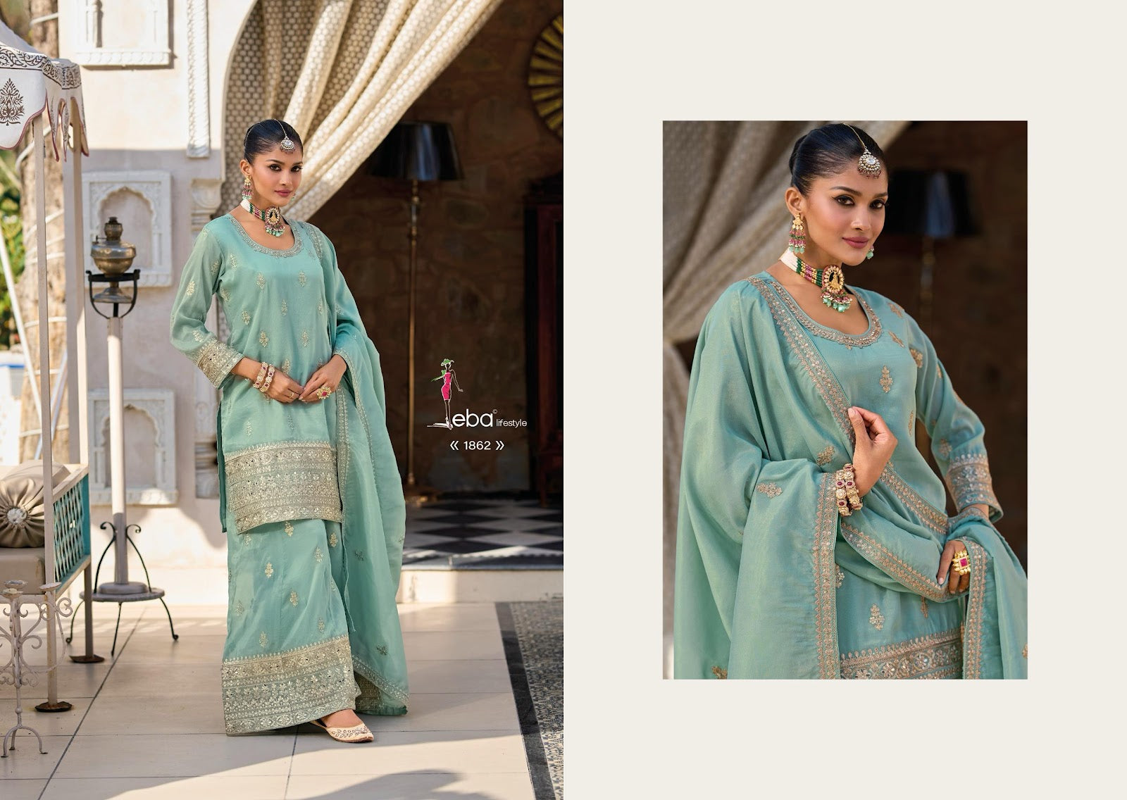 Heeramandi Eba Lifestyle Simmer Readymade Plazzo Style Suits Wholesale Price