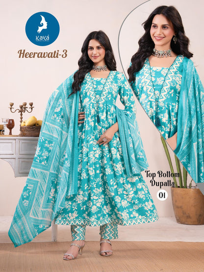 Heeravati 3 Kaya Readymade Cotton Pant Suits Exporter India