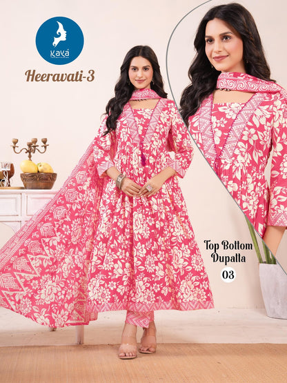 Heeravati 3 Kaya Readymade Cotton Pant Suits Exporter India