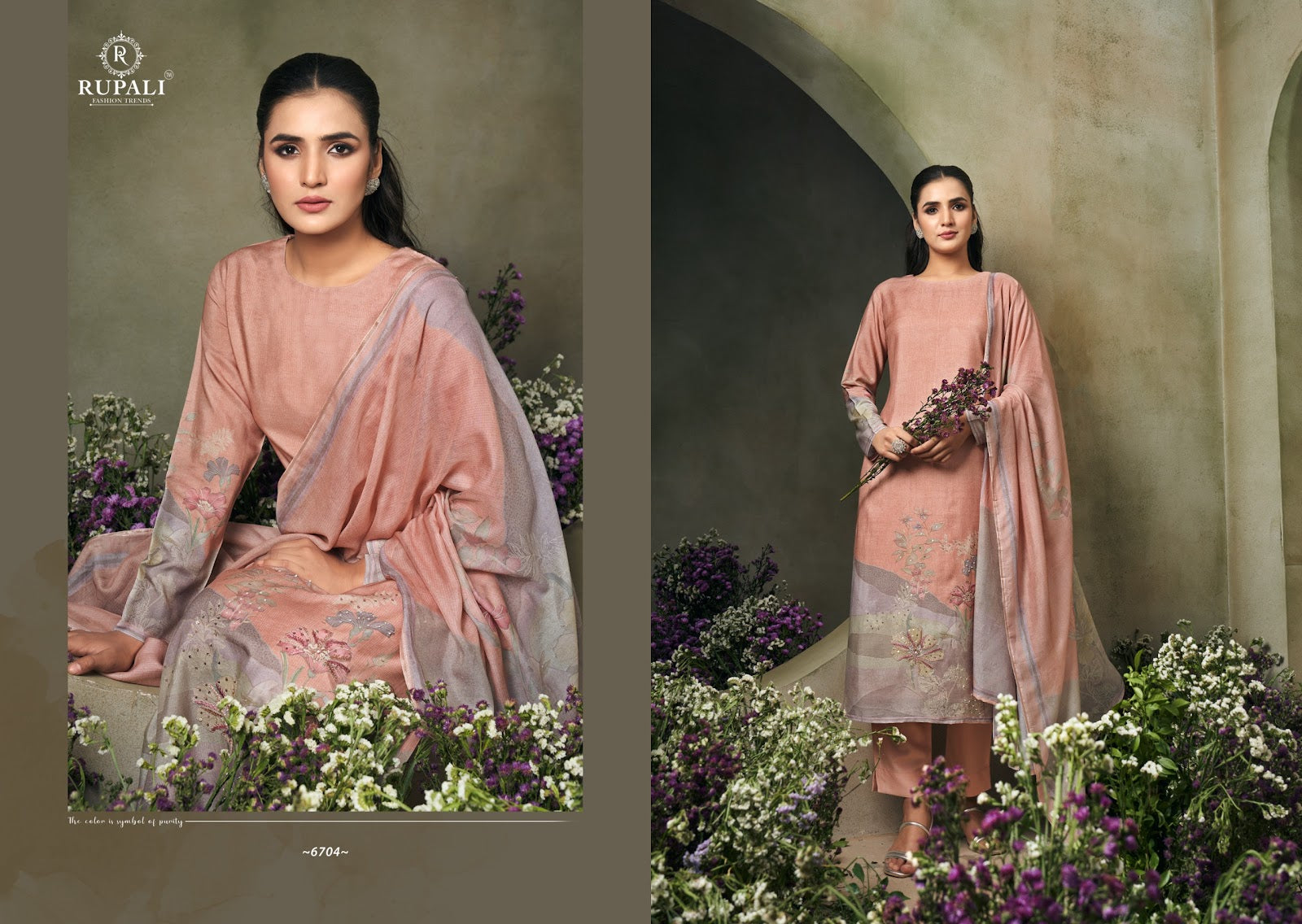 Heeriye Rupali Muslin Pant Style Suits Supplier