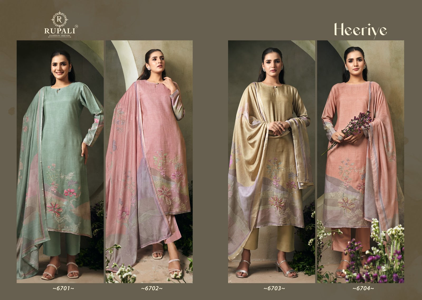 Heeriye Rupali Muslin Pant Style Suits Supplier