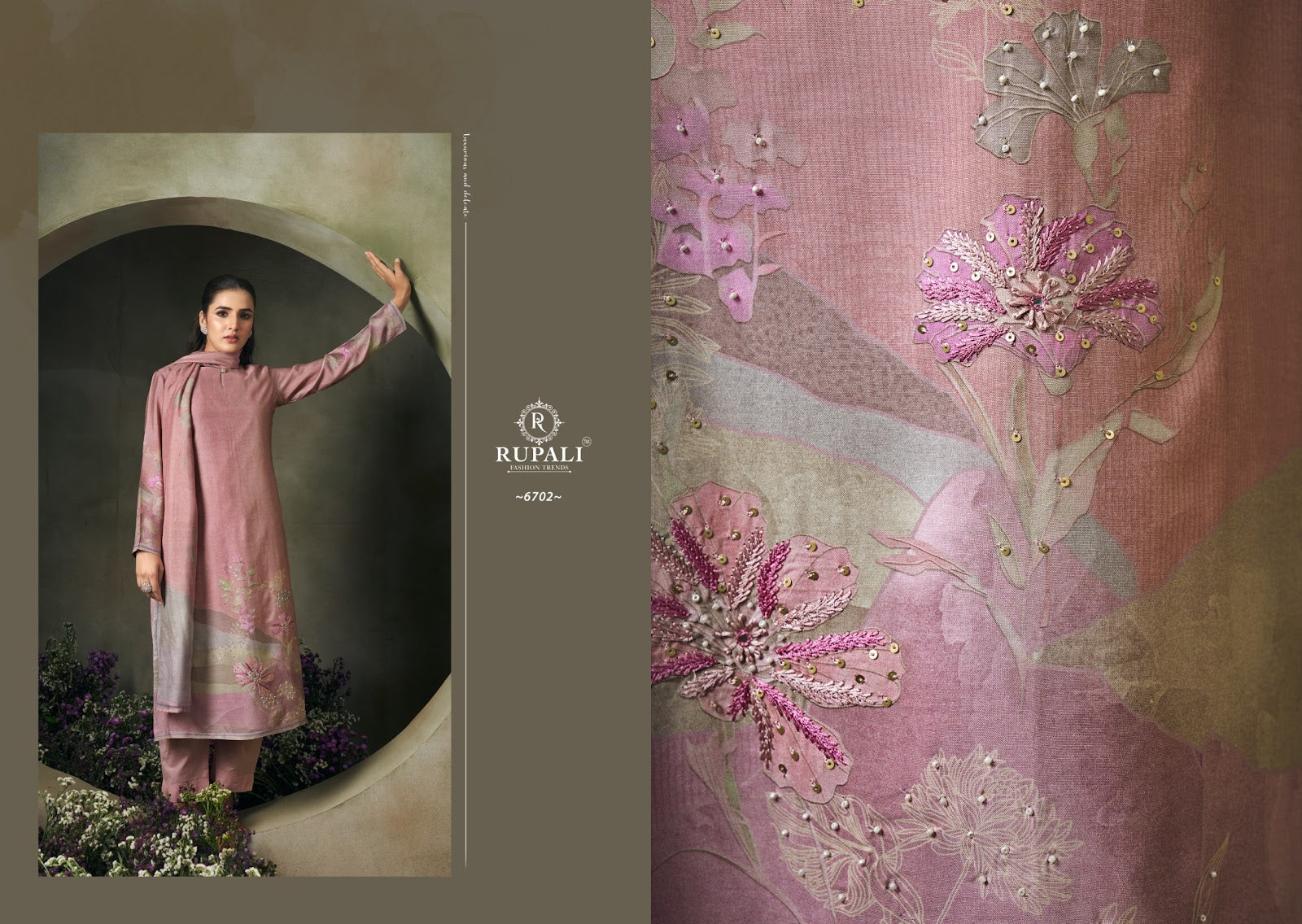 Heeriye Rupali Muslin Pant Style Suits Supplier