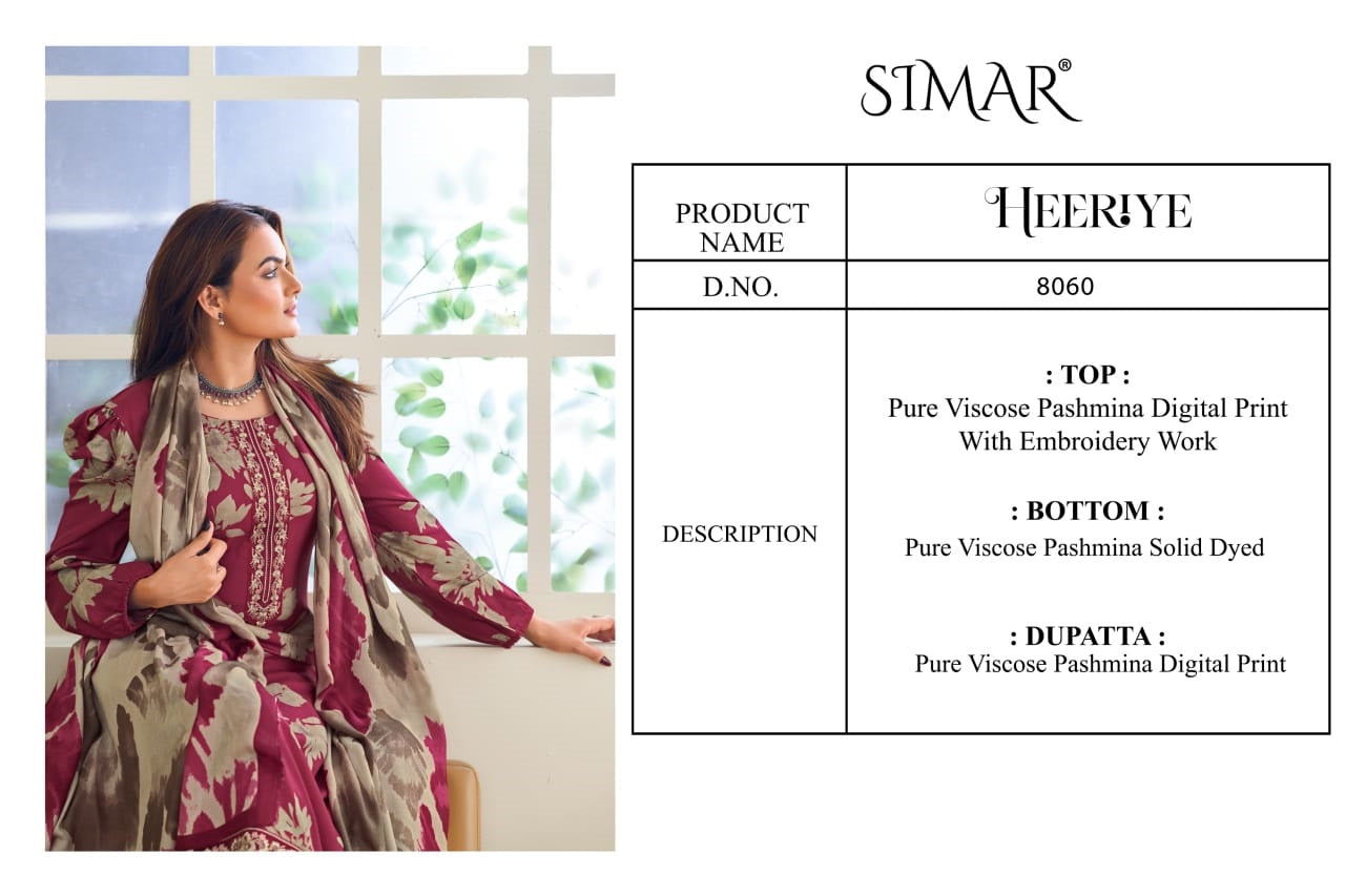 Heeriye Simar Pure Viscose Pashmina Suits Wholesale Price