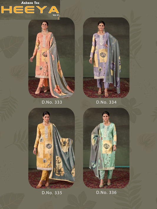 Heeya Vol 1 Aahana Tex Simmer Pant Style Suits Supplier Gujarat