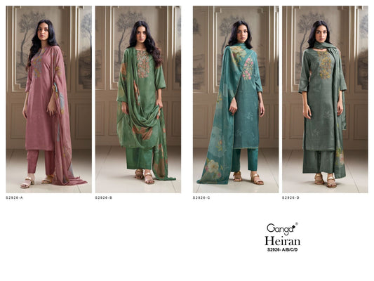 Heiran 2926 Ganga Spun Plazzo Style Suits Exporter India