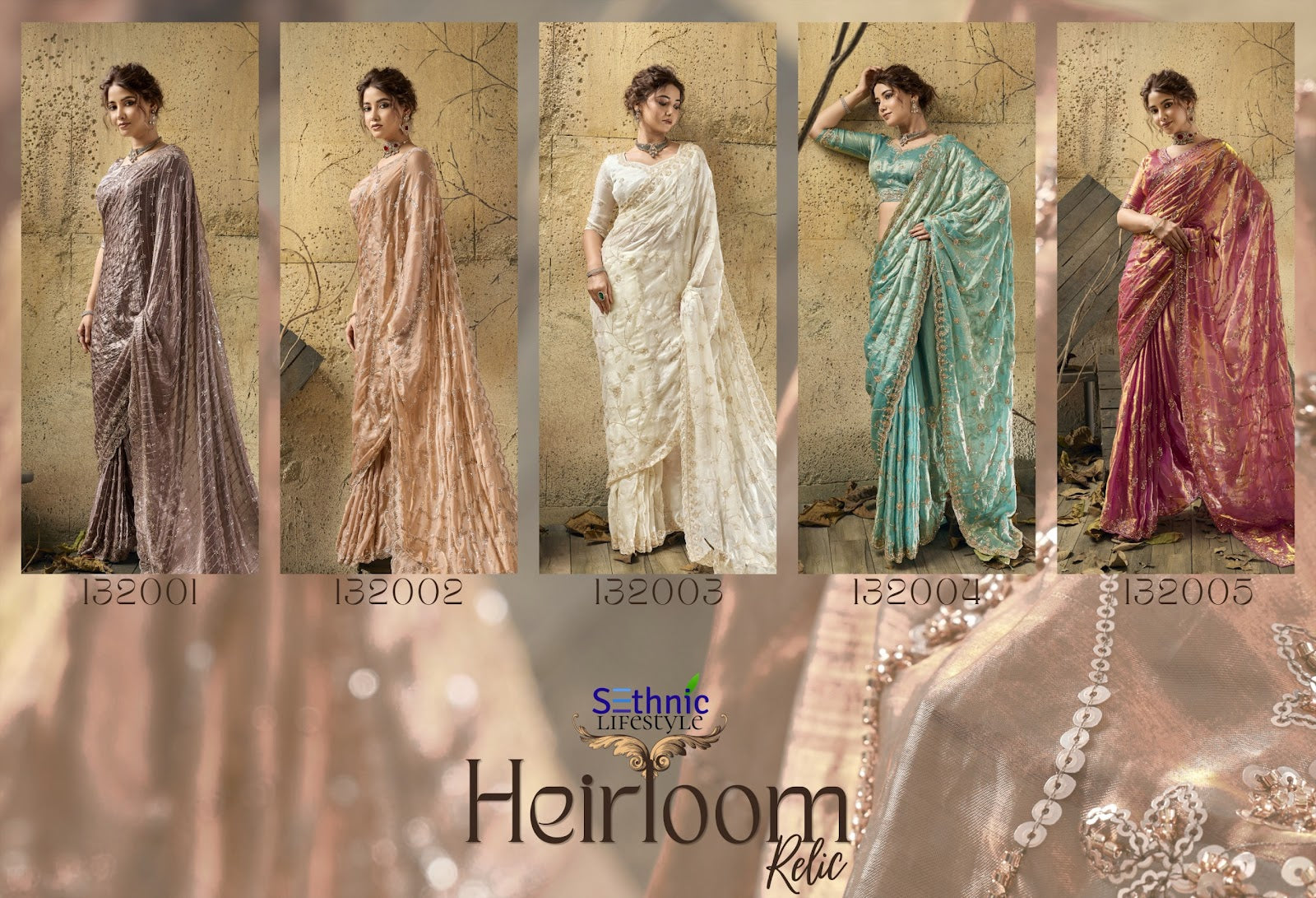 Heirloom Relic Sethnic Sarees Wholesale Price