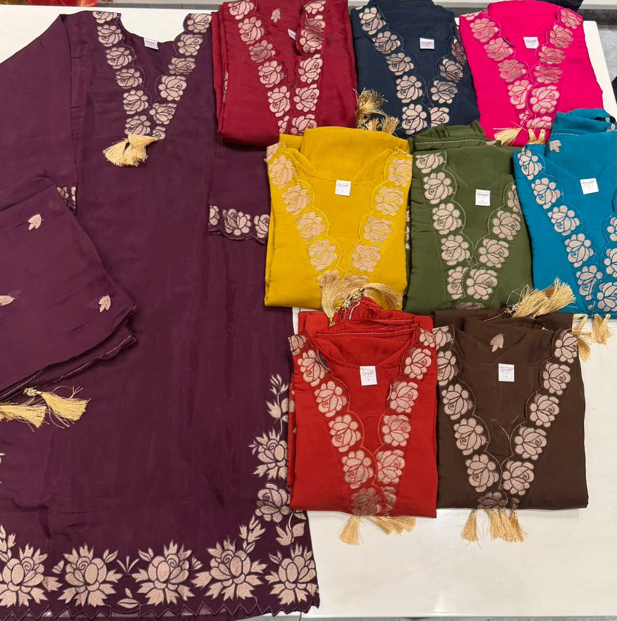 Helan Anjish Chanderi Readymade Plazzo Style Suits Manufacturer