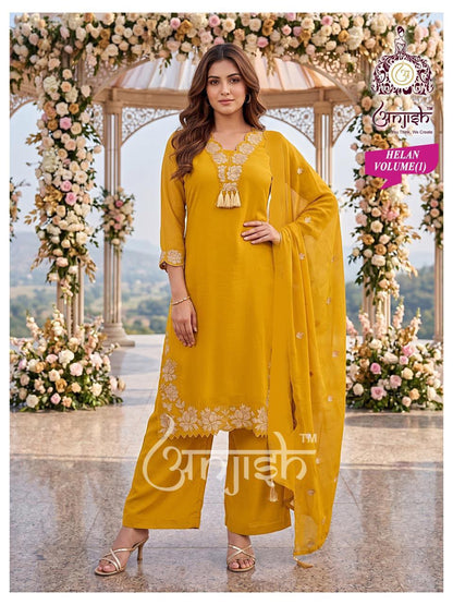 Helan Anjish Chanderi Readymade Plazzo Style Suits Manufacturer