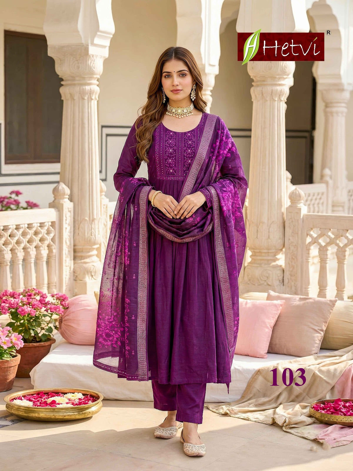 Helee Hetvi Mal Chanderi Readymade Anarkali Suits Wholesale
