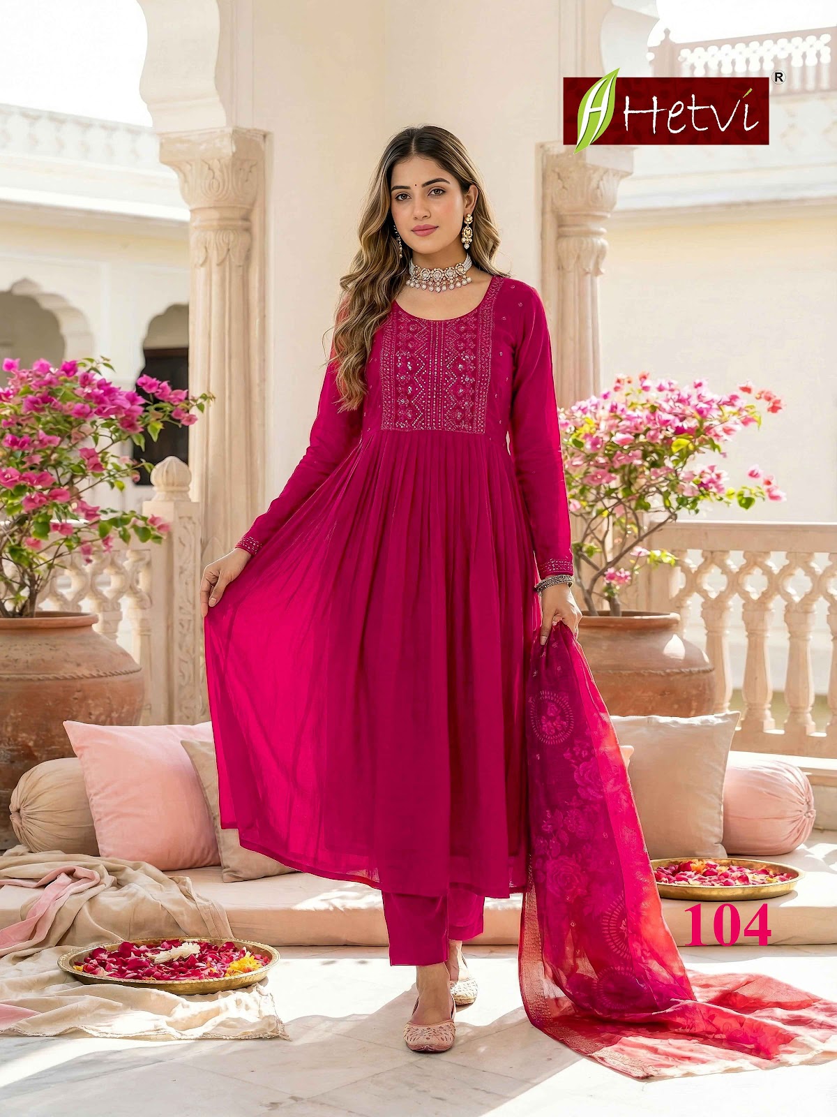 Helee Hetvi Mal Chanderi Readymade Anarkali Suits Wholesale