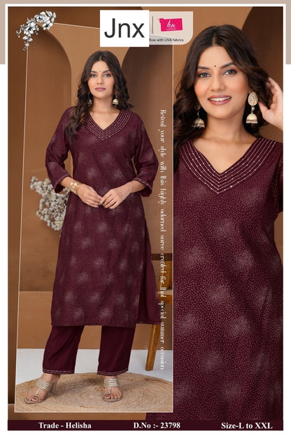Helisha 0106 Jnx Kurti Pant Set Wholesaler Gujarat