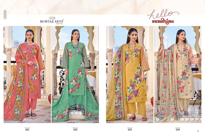 Hello Sunshine Mumtaz Arts Cambric Karachi Salwar Suits Exporter India